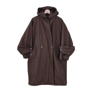 Vtg Anne Marie Beretta 80s Canvas Coat Womena 38 / M Brown Oversize Artsy France